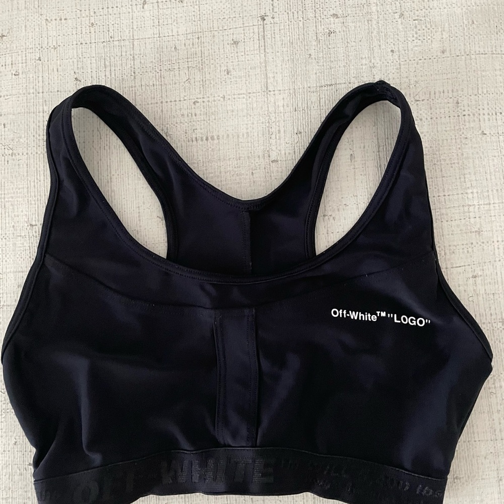 Off-White Dark Sports Bra with Logo